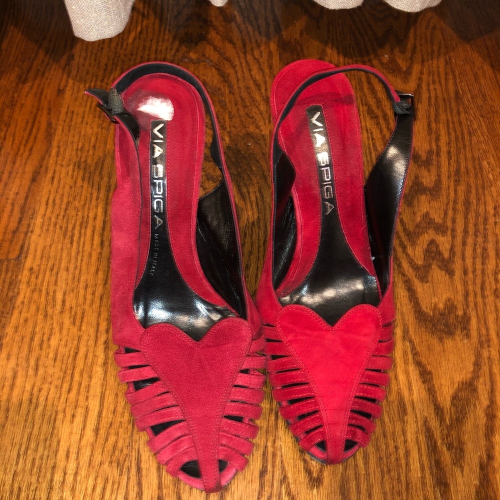 Red suede Via Spiga